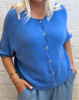 Vestje Alpaca, 2 kleuren Blauw
