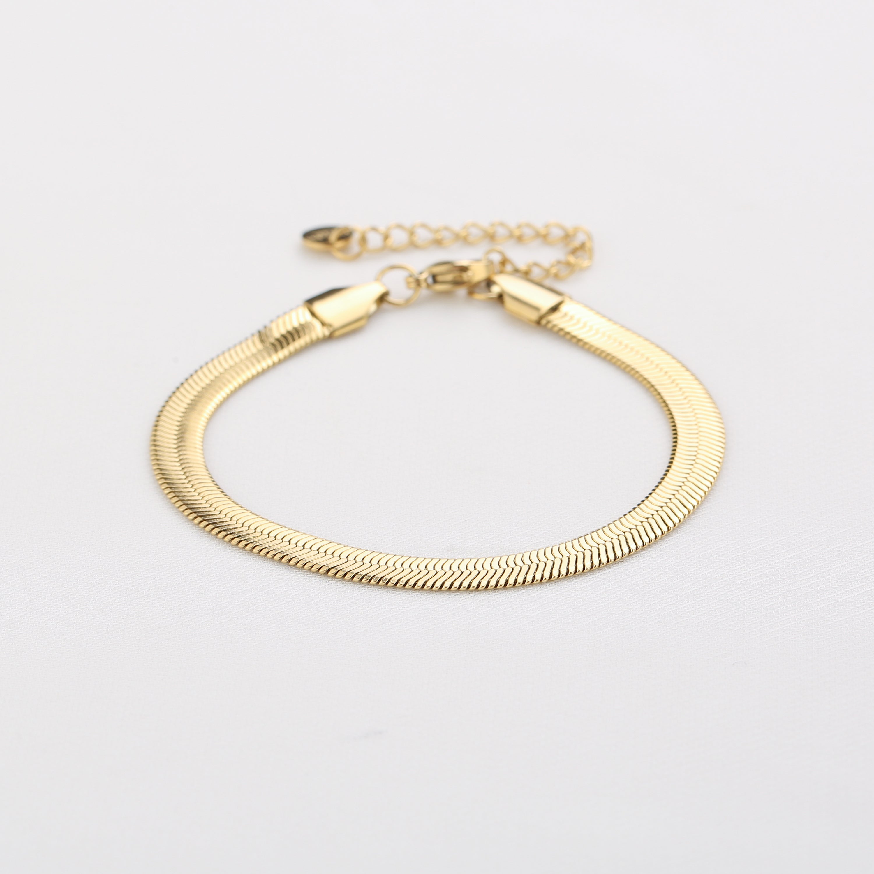 Platte Armband Snake Goud Stainless Steel