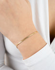 Platte Armband Snake Goud Stainless Steel